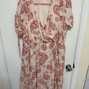 Elegant Paisley Wrap Dress
